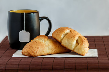 Large fresh croissants
