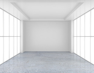 white empty room and concrete floor. 3d rendering.