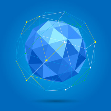 Low poly abstract sphere. Vector