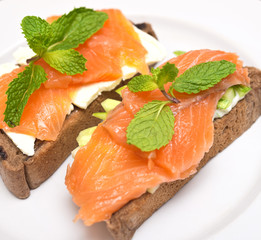 sandwiches with red fish