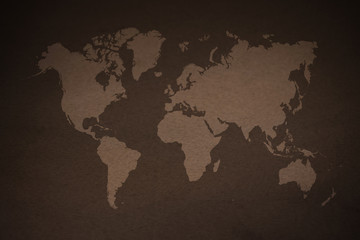 Wall texture background , process in vintage style with world map