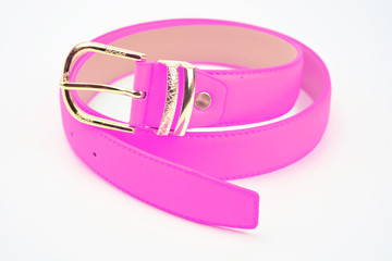 There is an pink artificial leather