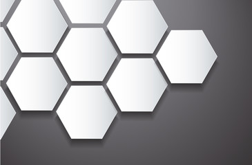 abstract black bee hive hexagon and space background