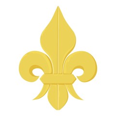 Fleur de lis icon, cartoon style
