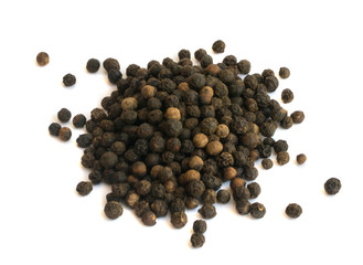 Heap of Hot Black Pepper Seeds Isolated