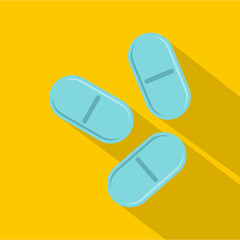 Three pills icon, flat style