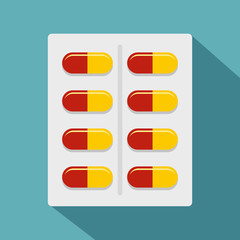 Capsules icon, flat style