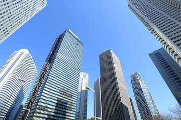 Fototapeta na wymiar 新宿西口の高層ビル群