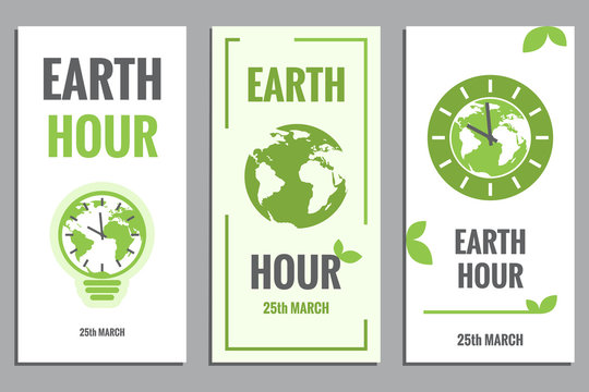 Vector Template Of Earth Hour Or Daylight Saving Time