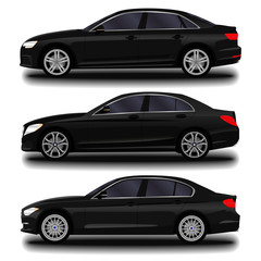 Fototapeta premium realistic car. sedan. set