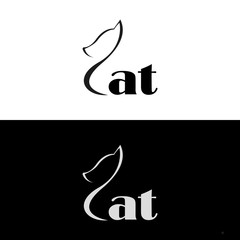 Cat Shape Line Letter Logo
