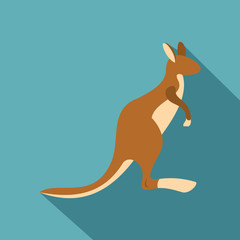 Kangaroo icon, flat style