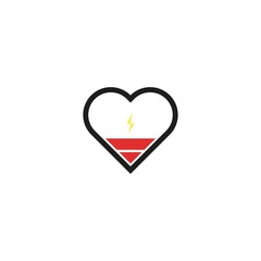 Low Battery or Energy Heart Logo