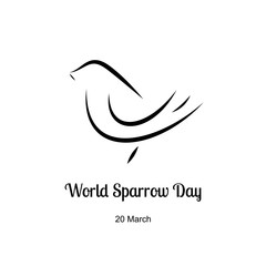 Vector illustration for World Sparrow Day in Minimal Style