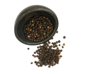 Heap of Hot Black Pepper Seeds Isolated