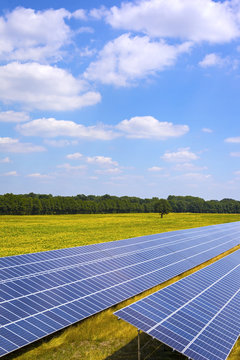 Solar energy station on a field in Brandenburg