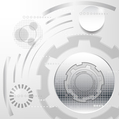 Obraz premium white and silver abstract technology sci fi concept vector background