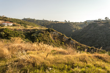 Fototapeta na wymiar Greek rural landscape with gully