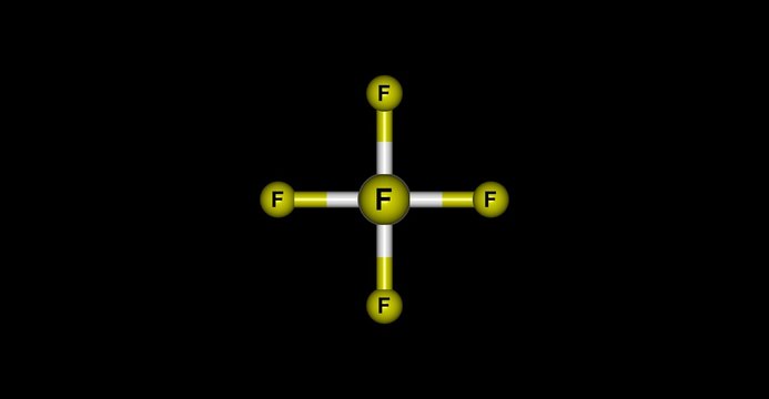 Arsenic pentafluoride molecular structure isolated on black