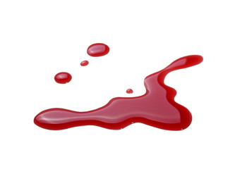 Blood spatter isolated on white background, with clipping path