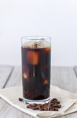 Iced coffee black coffee in white
