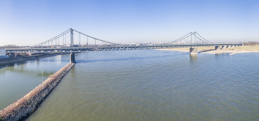Aerial of the bridge between Krefeld and Duisburg