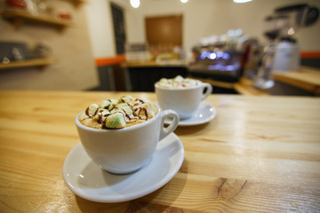 delicious cappuccino with marshmallows