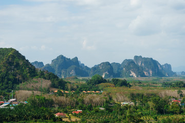 Mountain landscape in Krabi, Thailand, February 2017