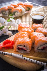 Rolls on a dark background