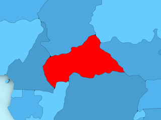 Central Africa on 3D map