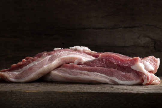 Raw pork meat rade to be cooked on wood