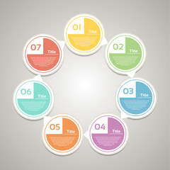 Vector circle infographic. Template for diagram, graph, presentation and chart. Business concept with 7 cyclic options.