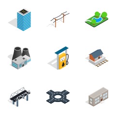 Naklejka premium Modern city icons, isometric 3d style