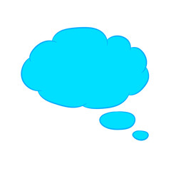 Cloud thought fly blue with trim of vector illustration