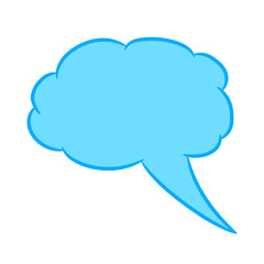 Cloud thought fly blue with trim of vector illustration