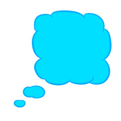 Cloud thought square blue with trim of vector illustration