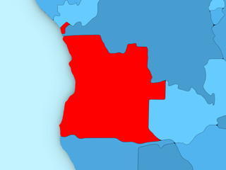 Angola on 3D map