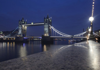 Tower Bridge at night, London, UK