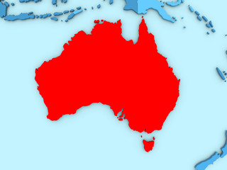 Australia on 3D map