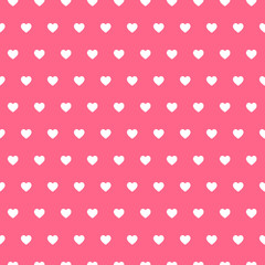 Seamless vector pattern with beige hearts on red background