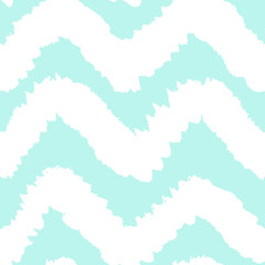 Fototapeta na wymiar Blue and white chevron seamless pattern. Vector hand drawn background