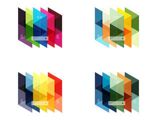 Vector set of blank geometric infographic web boxes