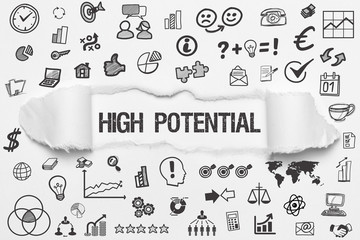 High Potential / weißes Papier mit Symbole
