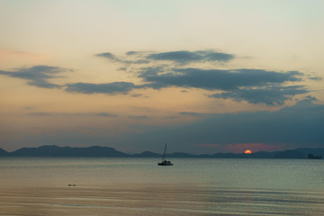 Fototapeta premium evening beach in Ao Nang, Thailand, February 2017