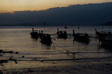 evening beach in Ao Nang, Thailand, February 2017