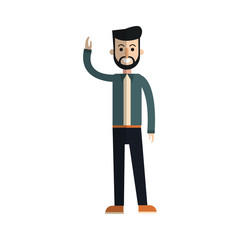 happy young man cartoon icon over white background. vector illustration