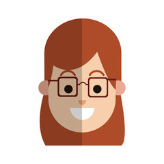 Fototapeta premium happy woman with glasses cartoon icon over white background. colorful design. vector illustration