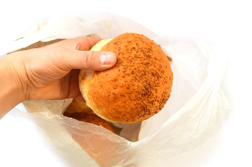 Turkish bread, tiny bread, sesame bread, bread in bag, pictures of döner kebap bread
