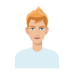 happy young man cartoon icon over white background. vector illustration