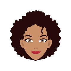 woman face cartoon icon over white background. colorful design. vector illustration